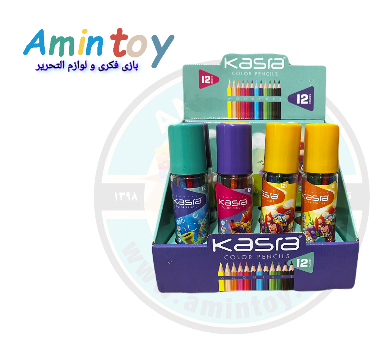 مداد رنگی ۱۲ رنگ پلیمری کسری