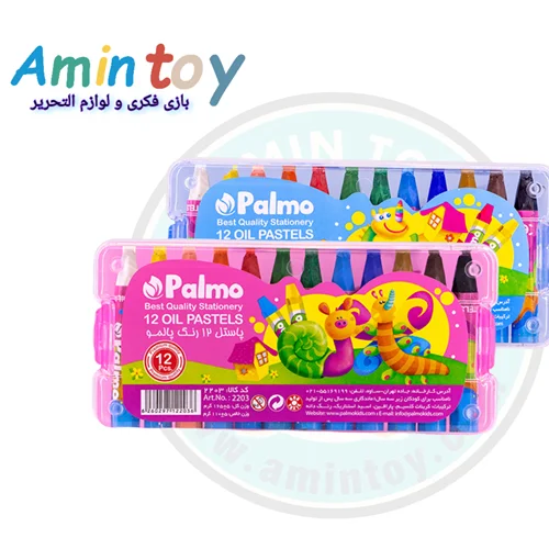 پاستل ۱۲ رنگ پالمو جعبه طلقی