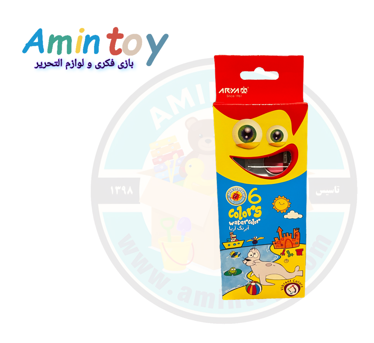 آبرنگ 6 رنگ آریا